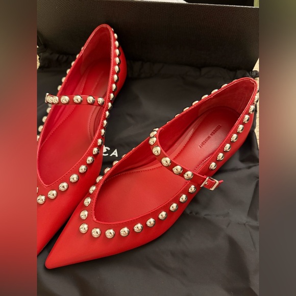Rebecca Minkoff Red Studded Flats - Picture 2 of 7